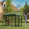 PawHut Outdoor Dog Kennel with Rotating Bowl Holders, Dog Playpen Fence with Waterproof Cover, 8' x 4' x 6', Green - 3 of 4