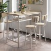 white 5-Piece Kitchen Counter Height Table Set, Bar Table with 4 Chairs - 3 of 4