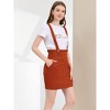 Allegra K Women's Button Decor High Waist Straight Braces Suspender Skirt - 2 of 4