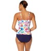 Women's Watercolor Paisley Twist Front Underwire Tankini Swim Top - 2 of 4