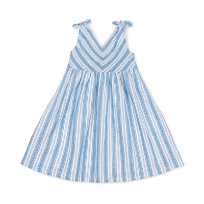Image of Hope & Henry Girls' Sleeveless Bow Shoulder Swing Dress, Infant, 12-18 Months