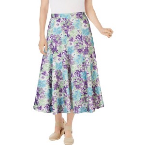 Woman Within Plus Size Linen-Blend Skirt - 1 of 4