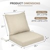 Aoodor Outdoor Deep Seat Cushion Set, Waterproof Patio Furniture Cushions with Adjustable Straps & Removable Cover - 3 of 4