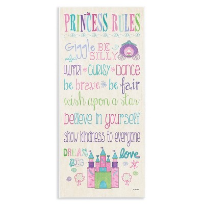 Stupell Industries Princess Rules With Castle & Carriage, 7" x 17"