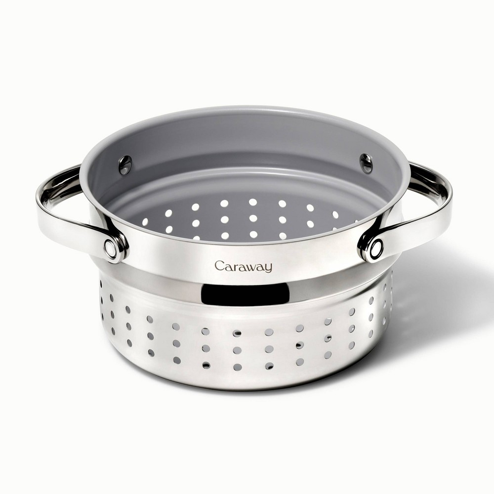 Caraway Home 3qt Nonstick Stainless Steel Small Steamer Silver