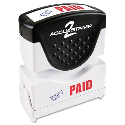 Accustamp2 Pre-Inked Shutter Stamp with Microban Red/Blue PAID 1 5/8 x 1/2 035535