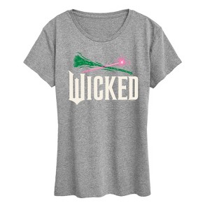 Women's - Wicked - Wand And Broomstick Logo Short Sleeve Graphic T-Shirt - 1 of 4