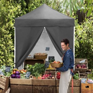 EAGLE PEAK 5x5 FT Pop up Canopy Instant Portable Tent with 4-Side Wall Panels - 1 of 4