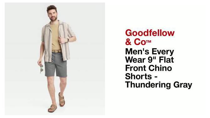 Men's Every Wear 9" Flat Front Chino Shorts - Goodfellow & Co™ Thundering Gray, 2 of 5, play video