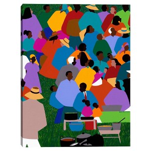 30" x 40" Gathering Gullah Islands by Synthia Saint James Canvas Art Print - Masterpiece Art Gallery - 1 of 4