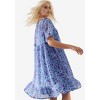 ellos Plus Size Sheer Ruffle Trim Dress With Keyhole Neckline - 3 of 4