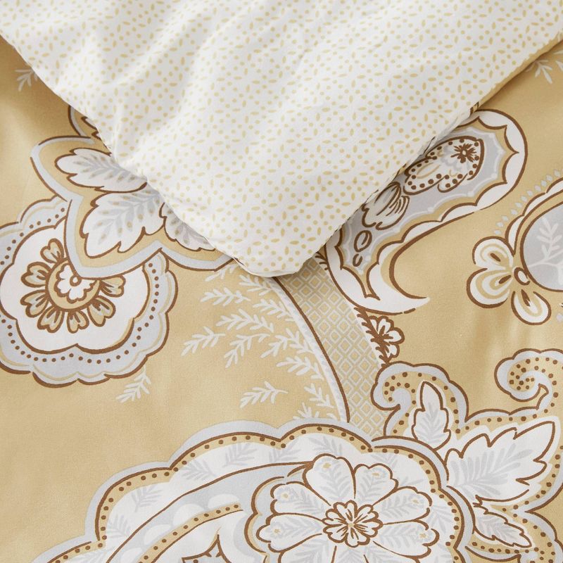 Madison Park Sandra Paisley Print with Sheets Comforter Bedding Set Wheat , 5 of 8