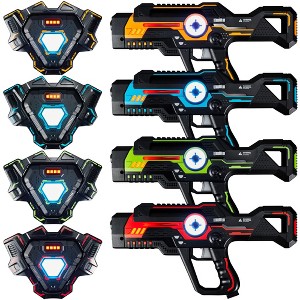 Best Choice Products Set of 4 Laser Tag Blasters & Vests, Infrared Lazer Toy Set for Kids, Adults, Multiplayer Game - 1 of 4