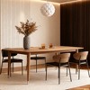 Gaoyangjiaju 62.9 inch Mid Century Modern solid wood tapered leg dining table, walnut color - 4 of 4