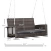 2-Person Outdoor Wicker Hanging Porch Swing Chair with Cushions, 550 lbs Weight Capacity - 3 of 4