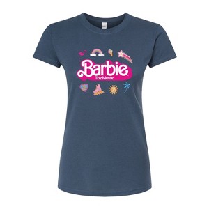 Women's - Barbie - Movie Logo Icons Fitted Graphic T-Shirt - 1 of 3