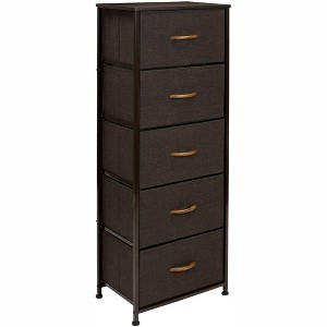 Sorbus Narrow 5 Drawers Nightstand with Steel Frame, Wood Top, Easy Pull Fabric Bins for Home, Bedroom, Office & Dorm - 1 of 4