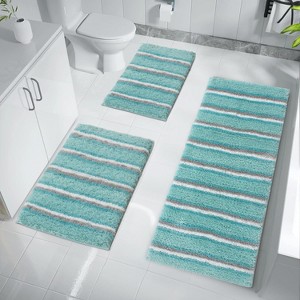Home Weavers Glamour Collection 100% Polyester Microfiber Bathroom Rug, Non Slip Bath Mat Water Absorbent Soft Microfiber Shaggy Mat Machine Washable - 1 of 4