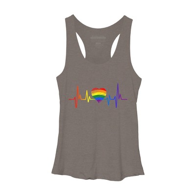 Adult Design By Humans Pride Heartbeat Heart Love By KangThien Racerback Tank Top
