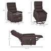 Power Lift Chair with Vibration Massage, Fabric Upholstered Recliner for Elderly with Remote Control and Side Pockets, Brown - 3 of 4