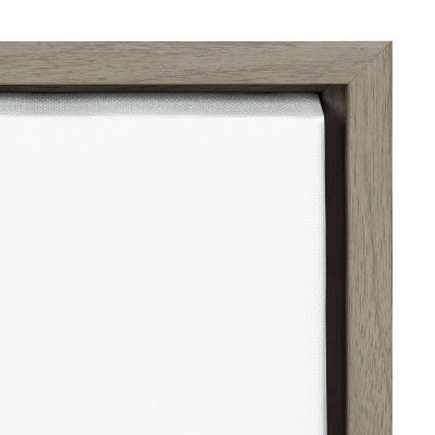 Colorful Floral Abstract Print on Gray Framed Canvas