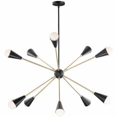 Maxim Lighting Lovell 10 - Light Pendant in  Black/Satin Brass