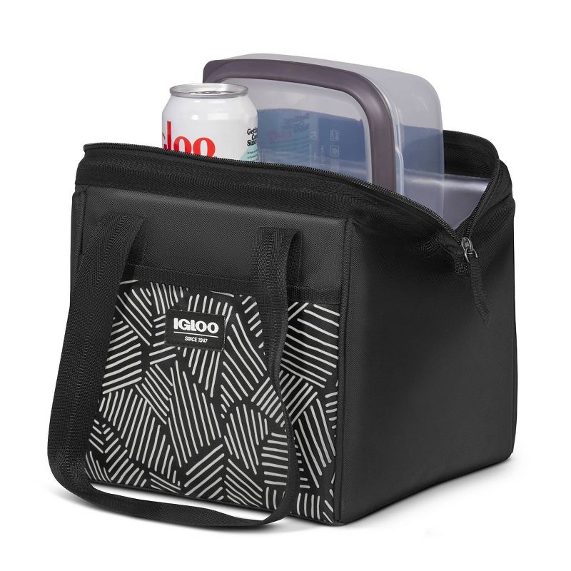 Igloo Print Essentials Leftover Lunch Bag  with Pack Ins - Black, 4 of 17