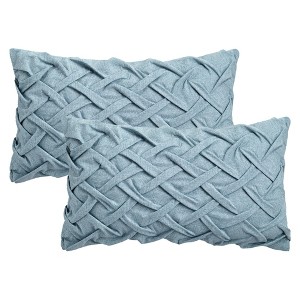 REGALWOVEN Fade-Resistant Soft Decorative Solid 3D Weaving Throw Pillow Covers 2 Pcs - 1 of 4