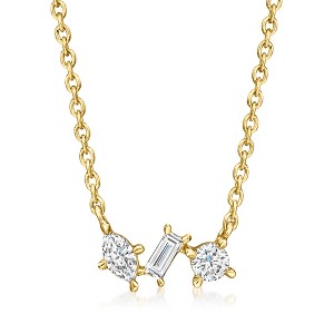 Pure Collection by Ross-Simons 0.20 ct. t.w. Multi-Shaped Lab-Grown Diamond Necklace in 18kt Gold Vermeil Size 16 - 1 of 4