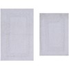 Set of 2 Classy Bathmat Collection White Cotton Tufted Bath Rug - Home Weavers - 2 of 4