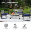 NicBex Outdoor Dining Table Set Wooden Coffee Table with Loveseat & Chairs,Wicker Patio Furniture Set for Garden, Backyard, Porch - 3 of 4