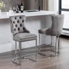 NicBex Dining Chairs Set of 2 Bar stool Upholstered Chair Modern Velvet chair with Button Back Rivet Trim for Home Pub and Kitchen - 4 of 4