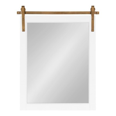 White and Gold Rectangular Wood Framed Wall Mirror