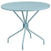 Emma and Oliver Commercial 35.25" Round Metal Garden Patio Table Set w/ 4 Round Back Chairs - image 3 of 4