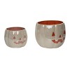 Transpac Dolomite 10.25 in. White Halloween Iridescent Nesting Pumpkin Snack Bowls Set of 2 - 2 of 4