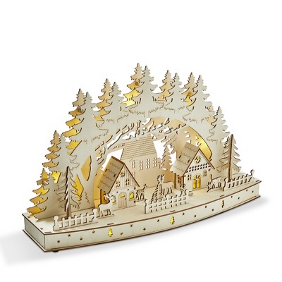 tag Winter Village LED Decor - 10.5" H x 17" L x 5" W - Natural Look, Dust & Wipe Clean, Perfect for Holiday Decor