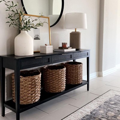 East Bluff Woven Drawer Console Table Black - Threshold™ Designed With ...