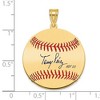 Black Bow Jewelry 14K Gold Plated Tony Perez Signature MD Enamel Baseball Pendant - 4 of 4