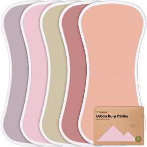 KeaBabies 5pk Urban Baby Burp Cloths, Organic Burping Cloth for Babies, Burp Rags for Baby Girls, Boys - 1 of 4