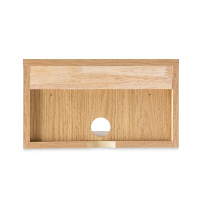 Light Oak Mid-Century Modern Floating Nightstand with Drawer