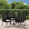 vidaXL Garden Dining Set Black and Cream White - 2 of 4