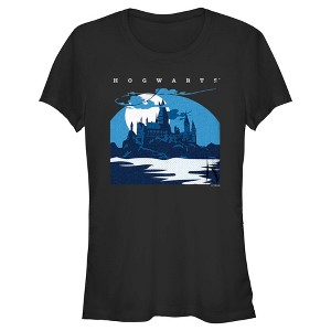 Juniors Womens Harry Potter Hogwarts at Night T-Shirt - 1 of 4