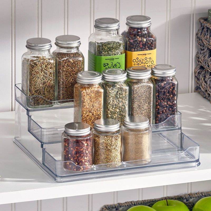 mDesign Plastic Kitchen 3-Tier Spice Rack, Food Storage Organizer, 3 of 10