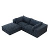 GDFStudio Frederica Modern 78.8" Corduroy Fabric and Feather-Filled Loveseat with Ottoman - 4 of 4