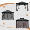VisioGear Canopies and Gazebos, Gazebo with Double Roof Canopy, Gazebo Pavilion for Patio and Backyard, Gray, 144"*144"*120.12" - 4 of 4