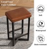 Bar Stools Set of 4, 24.6" Counter Height Barstools with 2.2" Thick PU Leather Seat, Metal Frame & Footrest, Modern Counter Stools for Kitchen - 2 of 4