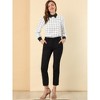 Allegra K Women's Contrast Turndown Collar Button Back Check Plaid Work Shirt - 4 of 4
