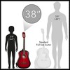 Ashthorpe Beginner Acoustic Guitar, Basic Starter Kit with Gig Bag and Accessories - 4 of 4