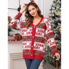 Clearlove Christmas Sweater Cardigan for Women Long Sleeve Holiday Graphic Outerwear Button Down Open Front Cardigan Coat - 4 of 4