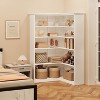 72.8" Farmhouse Corner Bookshelf, 5-Tier L-Shaped Bookcase with Storage - Tall Display Shelf for Living Room, Office, Bedroom - 4 of 4